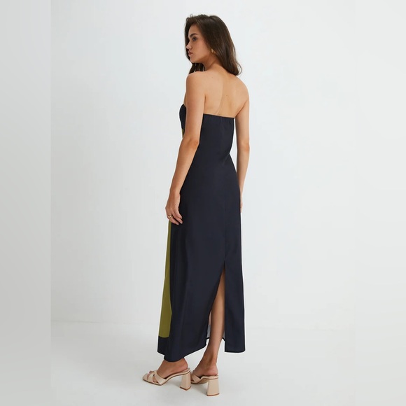 Large Floral Print Split Tube Long Dress - Picture 5 of 16